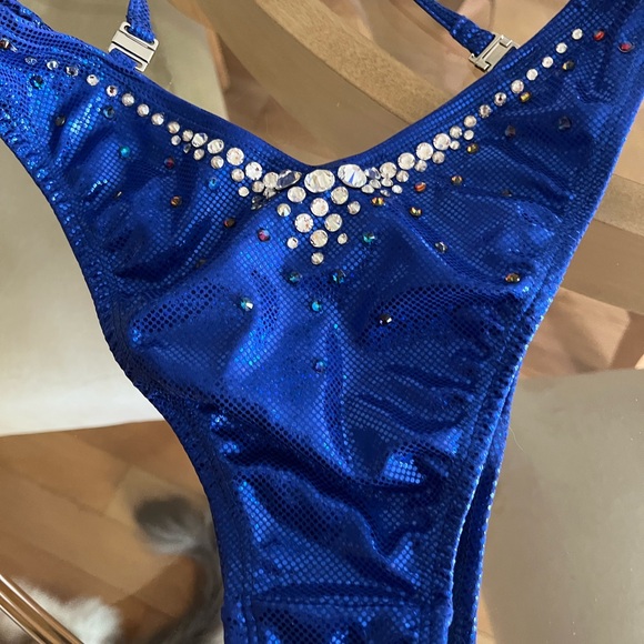 Blue Rhinestone Bikini Top - Picture 3 of 3
